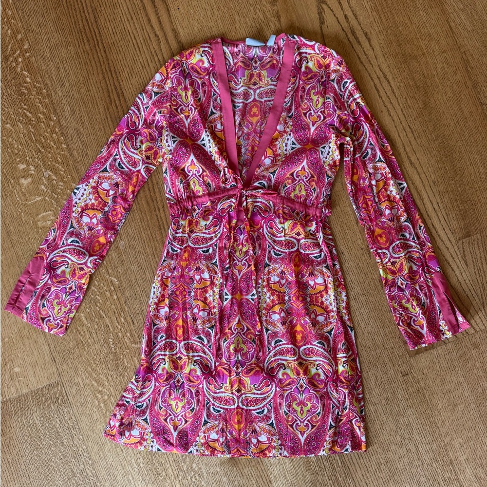 Athleta Vibrant Pink Patterned Coverup Dress